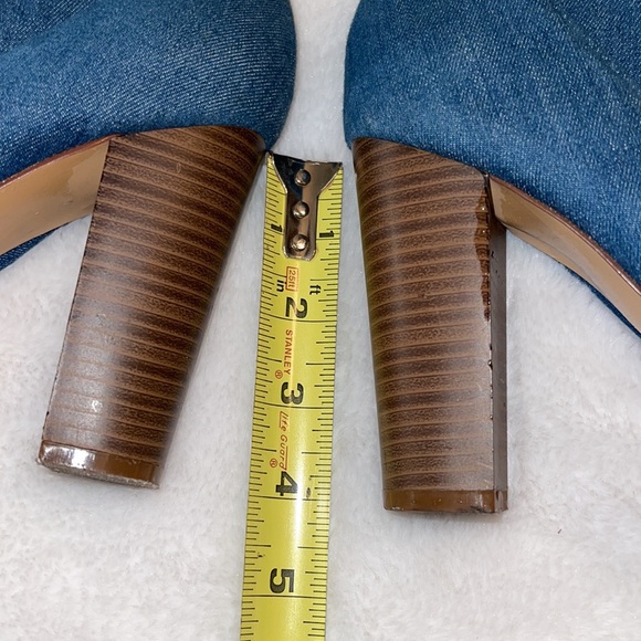 Olivia Ingram Women’s Open Toe Over-The-Knee Denim 4” Boot-Size 8 - Picture 6 of 9